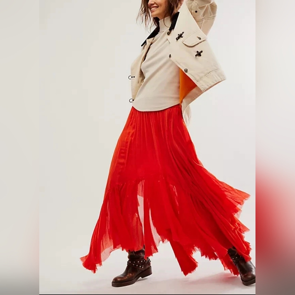 NWOT Free People Clover Asymetrical Maxi Skirt Small